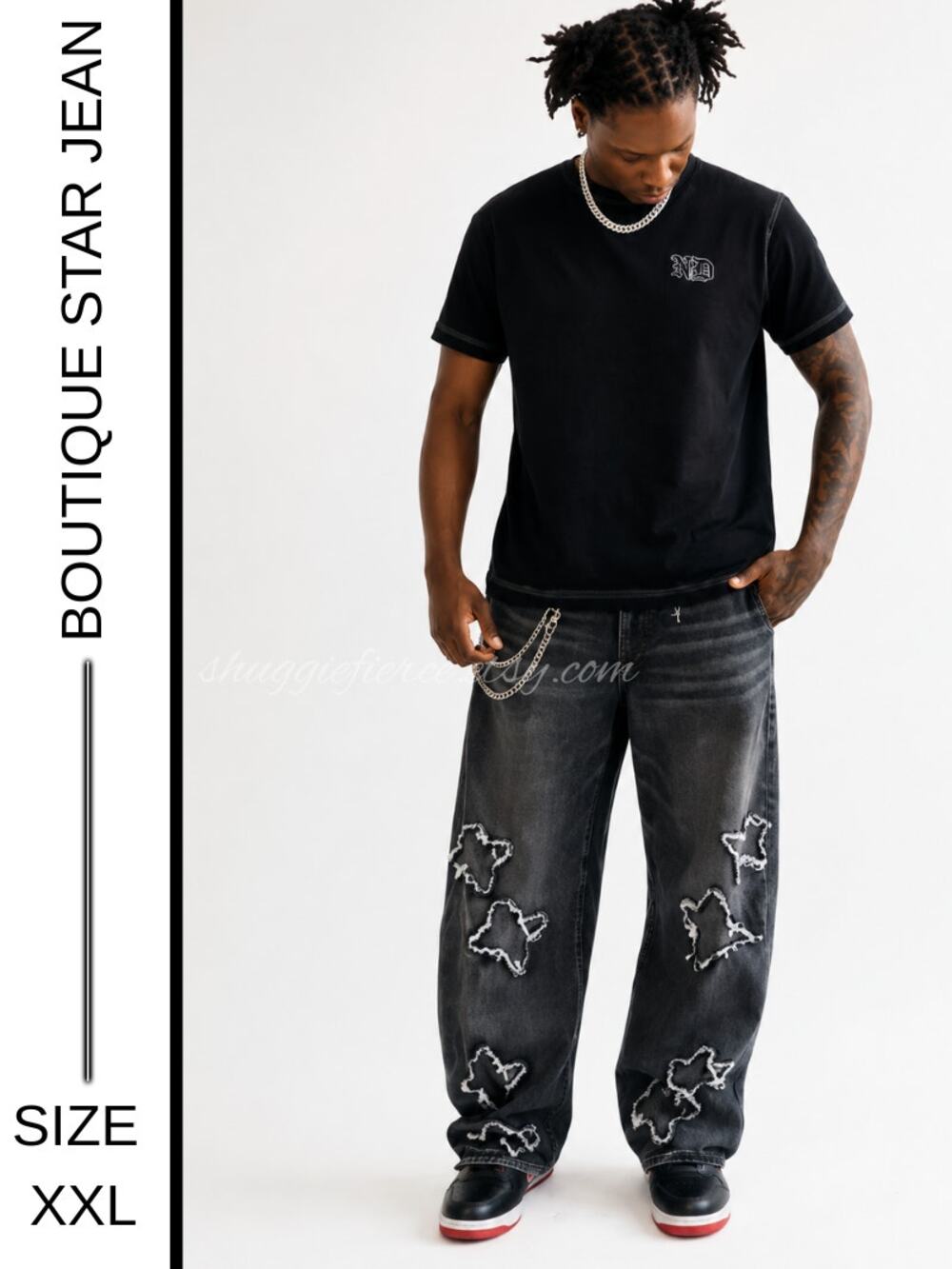 MSRP $149 ✨ Boutique Men’s Denim Jeans – XXL | Wide Barrel Leg ✨SAME DAY SHIP